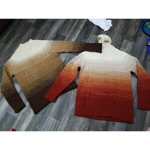 Tristar And Aegea Mock Turtleneck 70s Sweaters Fall Colors XL See Measurements
